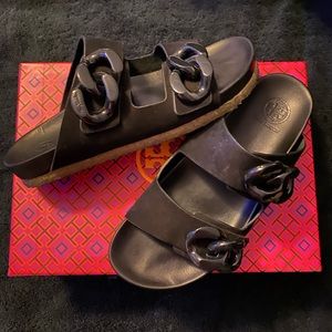 Tory Burch Adriene 2 Band Nubuck Slides